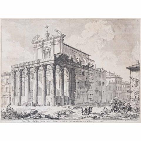 PIRANESI, GIOVANNI BATTISTA (1720-1778), "Veduta del Tempio di Antonino e Faustina in Campo Vaccino",