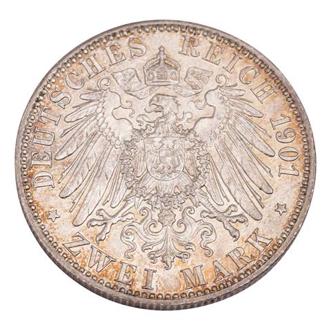 Herzogtum Sachsen-Altenburg - 2 Mark 1901/A, zum 75. Geburtstag des Herzogs,