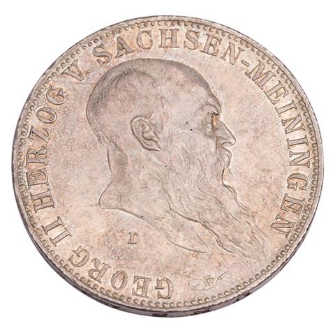 Herzogtum Sachsen-Meinungen/Silber - 5 Mark 1901/D, Georg II.,