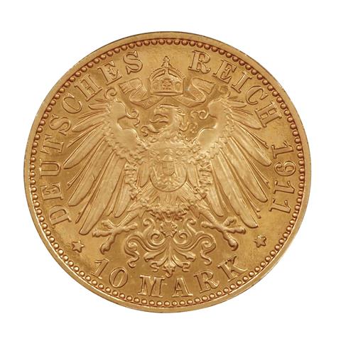 Königreich Preussen/Gold - 10 Mark 1911/A, Kaiser Wilhelm II. (1888-1918),