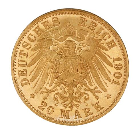 Herzogtum Anhalt/Gold - 20 Mark 1901/A, Herzog Friedrich I,