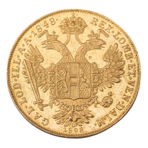 Österreich-Ungarn/Gold - 1 Dukat 1898/A, Franz Joseph I.,