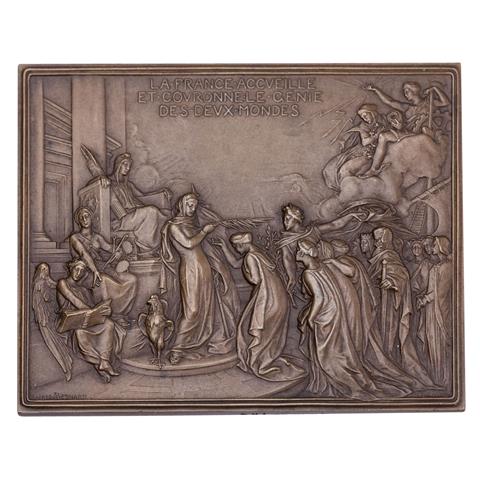 Frankreich - Bronzeplakette 1900, Roiné, Jules E. (1857-1916) nach Albert Besnard (1849-1934),
