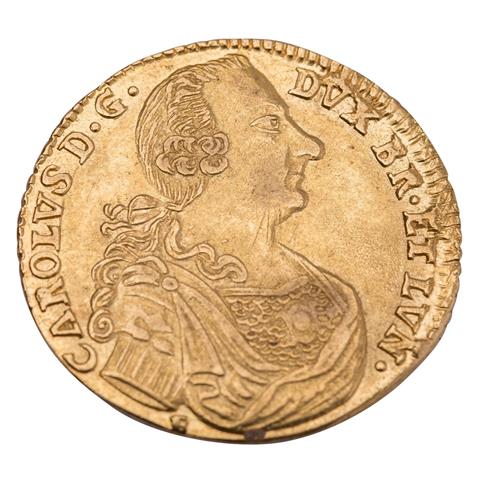 Braunschweig-Wolffenbüttel /GOLD - Karl I. 5 Thaler 1764 E/IDB