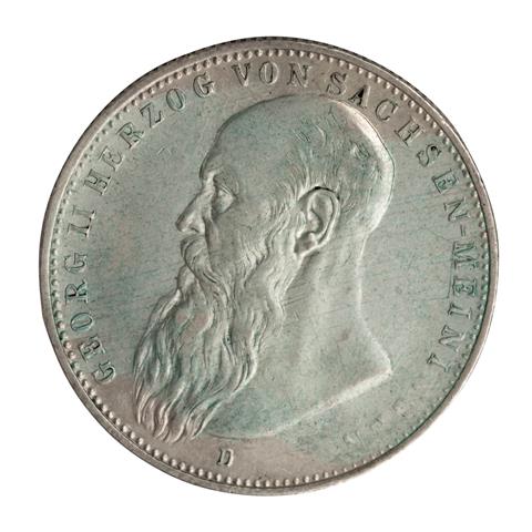 Herzogtum Sachsen-Meiningen/Silber - 2 Mark 1902/D, Herzog Georg II.,
