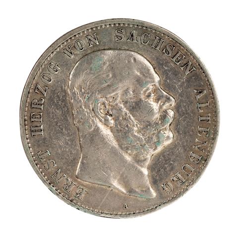 Herzogtum Sachsen-Altenburg/Silber - 5 Mark 1901/A, Herzog Ernst,