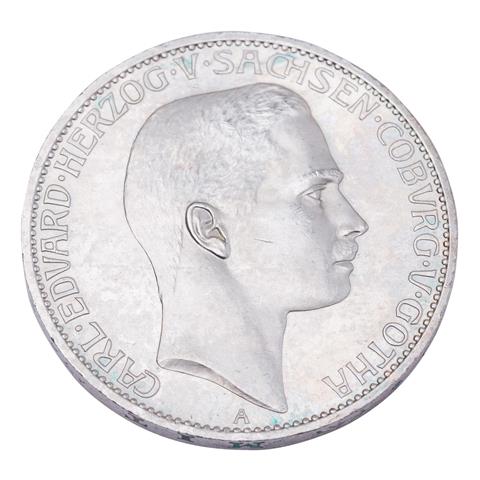Herzogtum Sachsen-Coburg-Gotha/Silber - 5 Mark 1907/A, Herzog Carl Eduard,