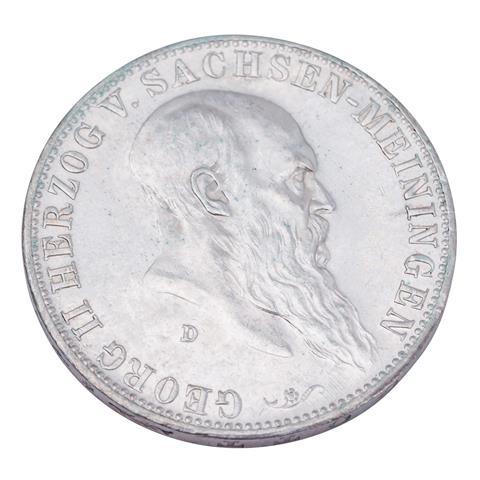 Herzogtum Sachsen-Meiningen/Silber - 5 Mark 1901/D, Herzog Georg II.,