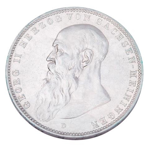 Sachsen-Meiningen/Silber - 5 Mark 1902/D, Herzog Georg II,