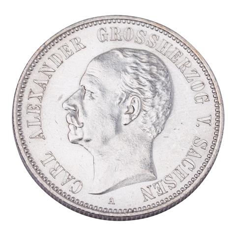Sachsen-Weimar-Eisenach/Silber - 2 Mark 1892/A, Carl Alexander,