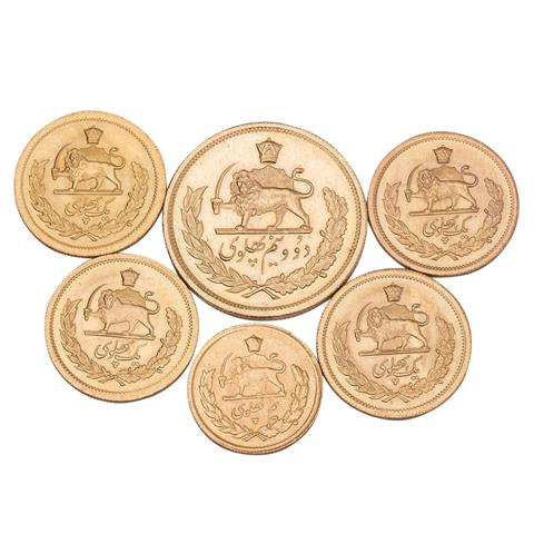 Iran - Goldkonvolut von 6 Münzen,