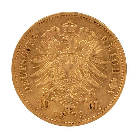 Sachsen/GOLD - 10 Mark Johann (1854-1873) 1873 E, vz-,