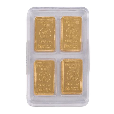 GOLDbarren - UnityBox 1 Unze gesamt Gold fein, in 20 x 1/20 oz Goldbarren geprägt, Hersteller Heimerle + Meule.