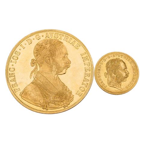 Österreich/GOLD - Franz Joseph I. (1848-1916) 1x 4 Dukaten 1915 und 1x 1 Dukat 1915.