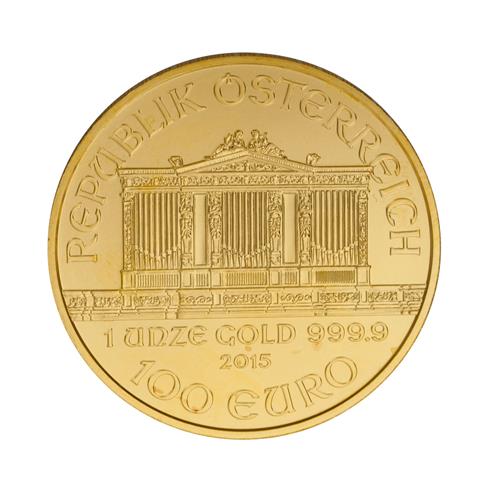 Österreich/GOLD - 2. Republik seit 1945. 100 Euro 2015. Wiener Philharmoniker.