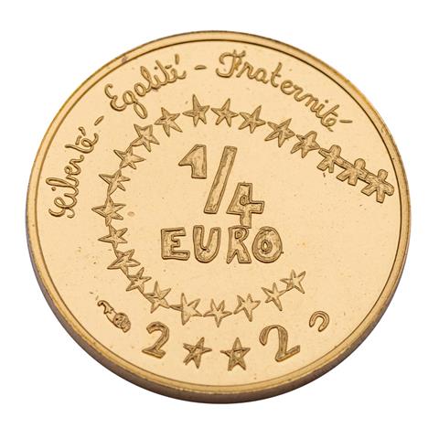 Frankreich - 1/4 Euro, Euro der Kinder, GOLD,
