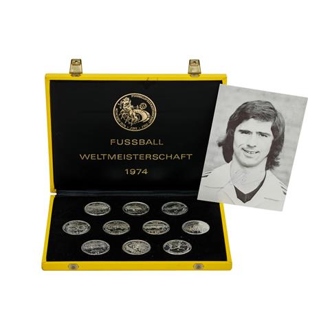 10 x Silbermedaillen 'Fussball WM München 1974' à 20 g