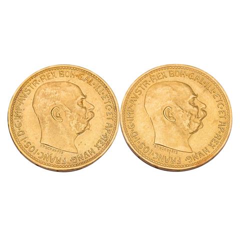 Österreich /GOLD - Franz Josef I., 2 x 2 Kronen 1915/NP