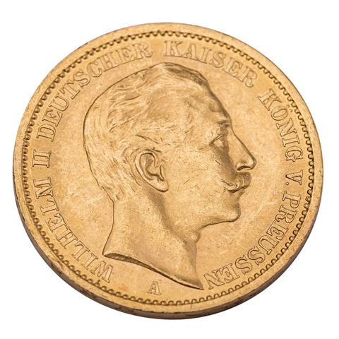 Dt. Kaiserreich /GOLD - Preussen Wilhelm II. 20 Mark 1908-A