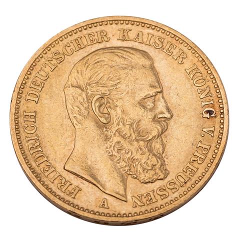 Dt. Kaiserreich /GOLD - Preußen, Friedrich III. 20 Mark 1888-A