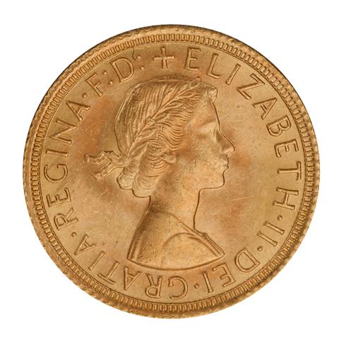 GB/Gold - 1 Sovereign 1965, Elizabeth II. mit Schleife,