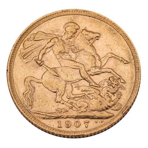 Großbritannien/GOLD - 1 Sovereign Edward VII. 1907.