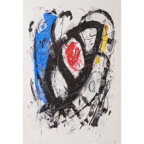 CZICHON, JOACHIM (geb. 1952), "Abstrakte Komposition in Blau, Rot. Gelb und Schwarz", 1998,