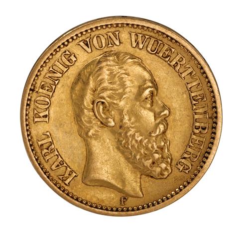 Dt. Kaiserreich /GOLD - Württemberg, Karl 20 Mark 1972-F