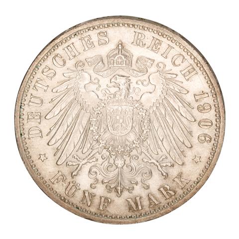 Deutsches Kaiserreich/Baden - 5 Mark 1906, Friedrich I und Luise,
