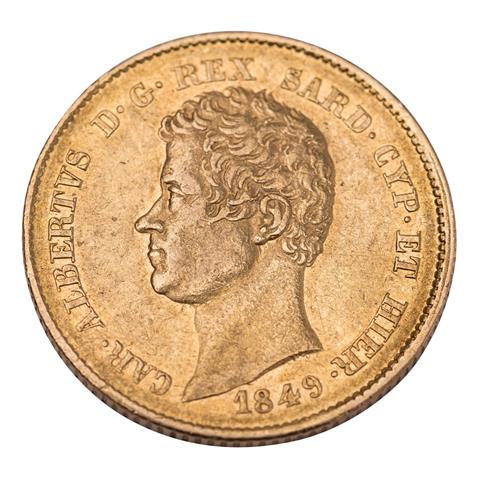 Sardinien /GOLD - Carlo Alberto (1831-1849) 20 Lire 1849