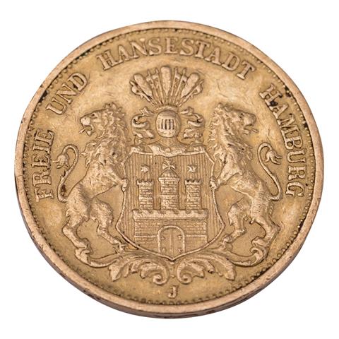Dt. Kaiserreich/GOLD - Freie und Hansestadt Hamburg, 1x 20 Mark 1893 J