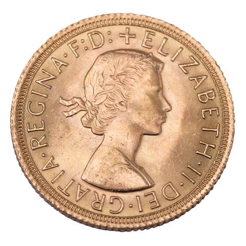 Großbritannien/GOLD - Elisabeth II. (1952-2022) 1 Sovereign 1966