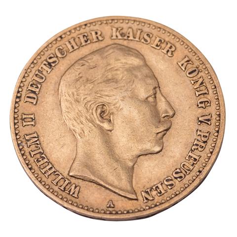 Dt. Kaiserreich /GOLD - Preußen, Wilhelm II. 10 Mark 1901-A