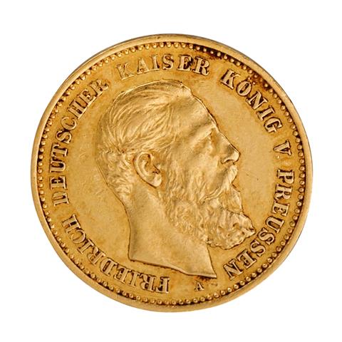 Deutsches Kaiserreich/Preußen - 10 Mark 1888/A, Kaiser Friedrich, GOLD,