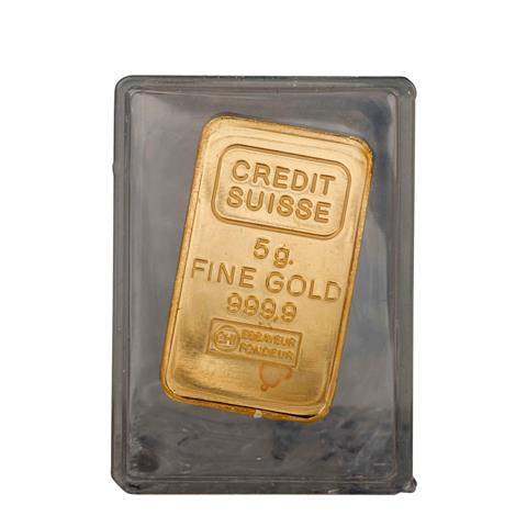 5 Gramm GOLDbarren, Credit Suisse,