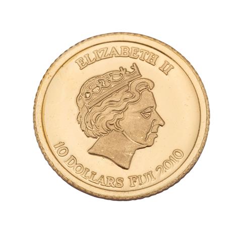 Fiji/Gold - 10 Dollars 2010, Landesumriss Estland,