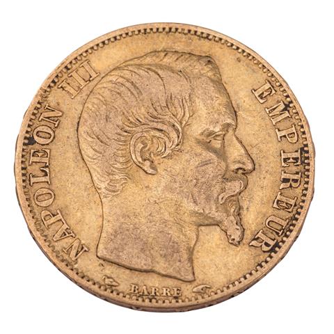 Frankreich /GOLD - Napoleon III. 20 Francs 1853-A