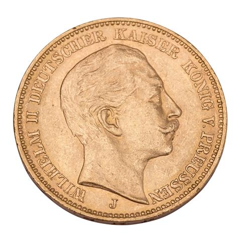 Dt. Kaiserreich /GOLD - Preußen, Wilhelm II. 20 Mark 1912-J