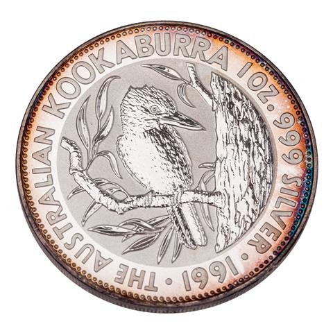 Australien /SILBER - Elisabeth II. 5$  Kookaburra 1 Unze 1991
