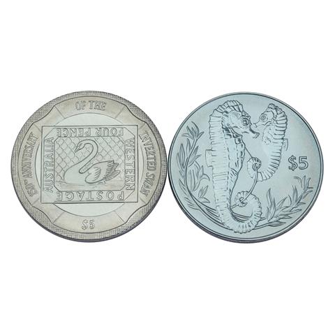 Virgin Islands / Titanium - 2  x 5 Dollars Titan Münzen 2005 + 2017,