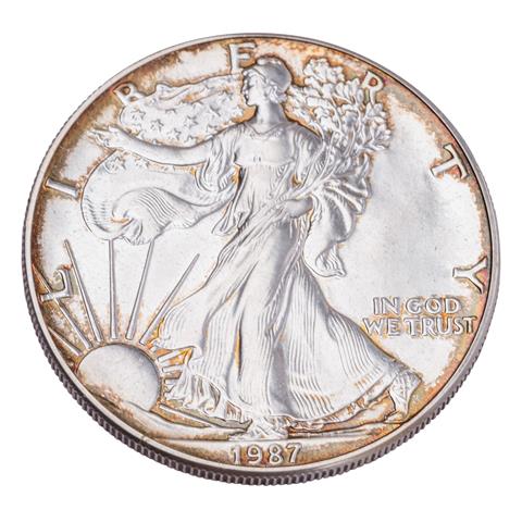 USA/SILBER - 1 Dollar Silver Eagle 1987