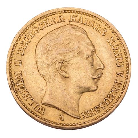 Dt. Kaiserreich /GOLD - Preussen Wilhelm II. 20 Mark 1890-A