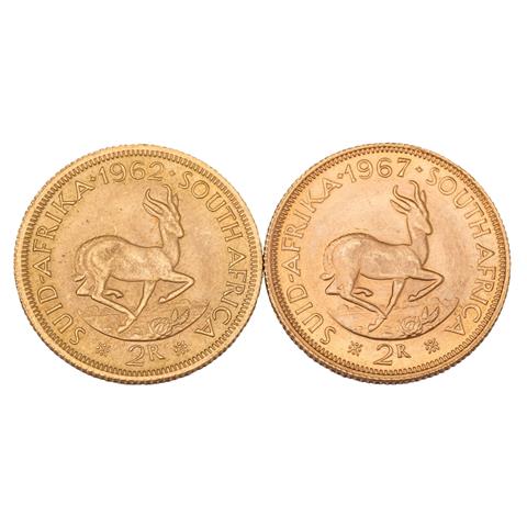 Südafrika /GOLD - 2x 2 Rand 1962 / 1967
