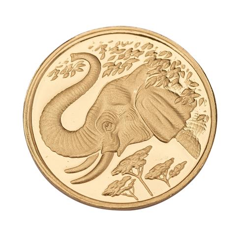 Somalia - 200 Shillings 2005, Elephant, GOLD,