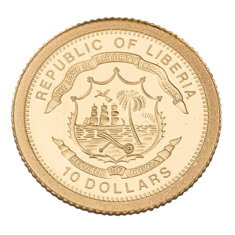 Liberia - 10 Dollars 2007, Maske des Agamemnon, GOLD,