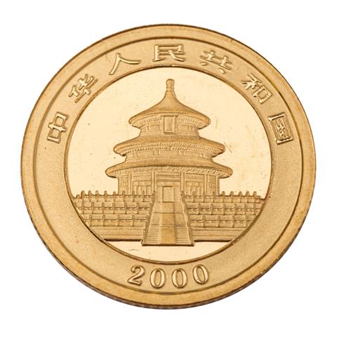 VR China - 10 Yuan 2000, Motiv Panda, GOLD,
