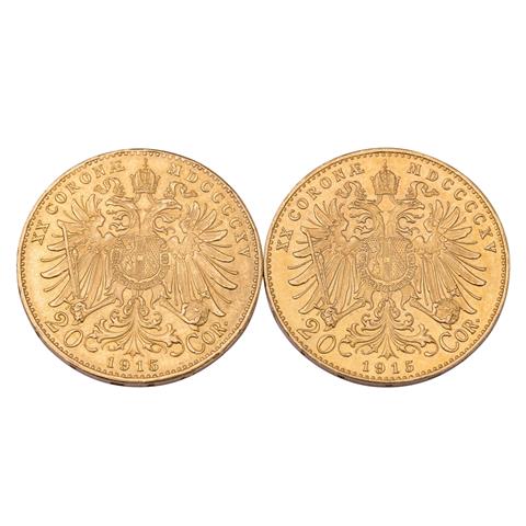Österreich/GOLD - 2 x 20 Kronen 1915/NP