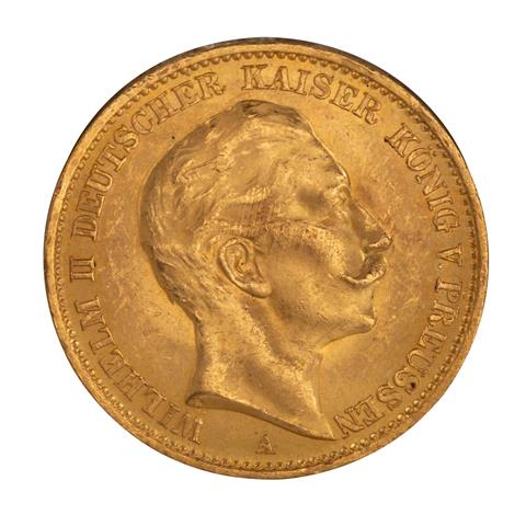 Dt. Kaiserreich /GOLD - Preußen, Wilhelm II. 20 Mark 1912-A