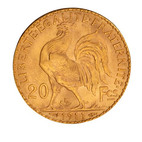 Frankreich /GOLD - 20 Francs Marianne 1911