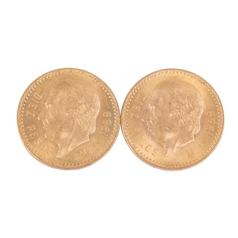Mexiko /GOLD - 2x 10 Pesos Hidalgo 1959